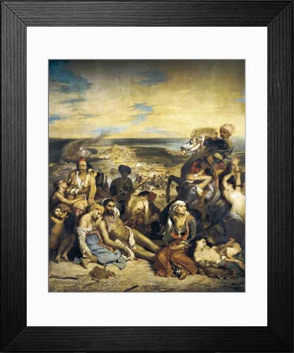Framed Print : DELACROIX, Eugne (1798-1863). The Massacre of Chios. Greek Families Awaiting Death or Slavery. 1822. Episode from the Greek War of Independence (1822). Romanticism. Orientalism