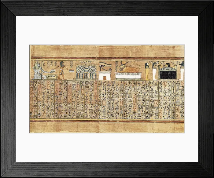 Framed Print : Book of the Dead or Papyrus of Any. ca. 1275 BC. 19th Dinasty