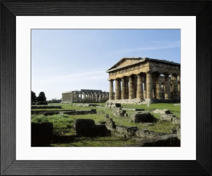 Framed Print : ITALY. CAMPANIA. SALERNO. Paestum. Ruins of the Greek colony. On the right, the baslica (c. 530 BC). AISA / Everett Collection**US SALES ONLY** Framed Print : ITALY. CAMPANIA. SALERNO. Paestum. Ruins of the Greek colony. On the right, the baslica (c. 530 BC). AISA / Everett Collection**US SALES ONLY**