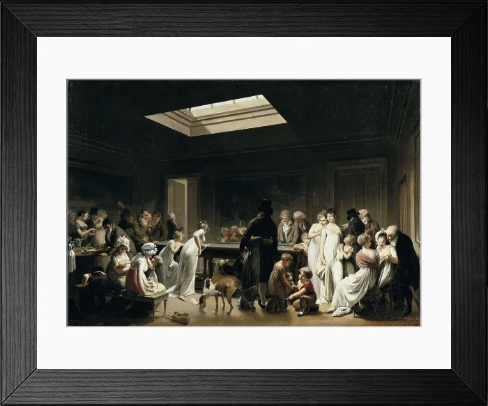 Framed Print : BOILLY, Louis Leopold (1761-1845). A Game of Billiards. 1807. Neoclassicism. Oil on canvas. RUSSIA. Saint Petersburg. State Hermitage Museum