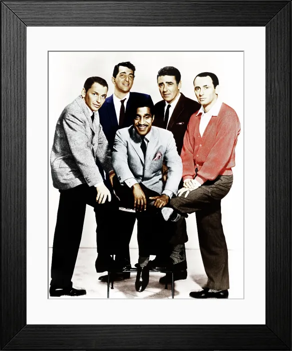 Framed Print : OCEAN'S ELEVEN, (aka OCEAN'S 11), from left: Frank Sinatra, Dean Martin, Sammy Davis Jr. Peter Lawford, Joey Bishop, 1960
