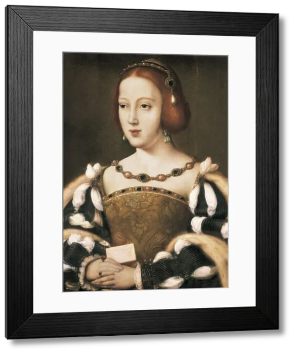 Framed Print : Joos Van Cleve (1485-1541). Eleanor of Austria, Queen of Portugal and France, Sister of Charles V. 1st half 16th c Framed Print : Joos Van Cleve (1485-1541). Eleanor of Austria, Queen of Portugal and France, Sister of Charles V. 1st half 16th c