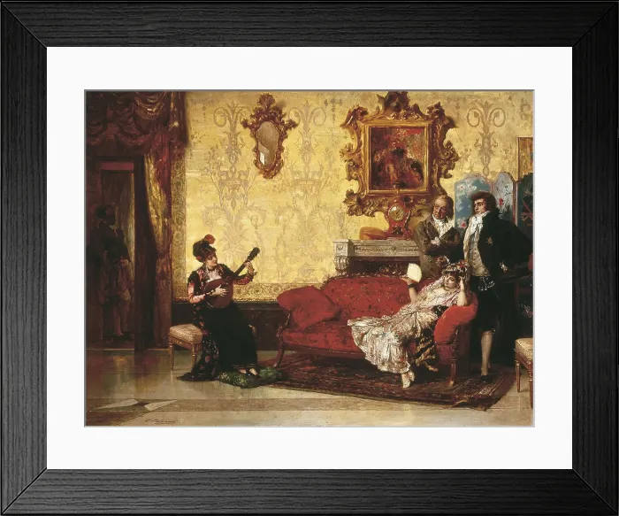 Framed Print : PALMAROLI GONZALEZ, Vicente (1834-1896). Concert. 1881. Oil on wood. SPAIN. Madrid. Prado Museum. AISA / Everett Collection**US SALES ONLY**