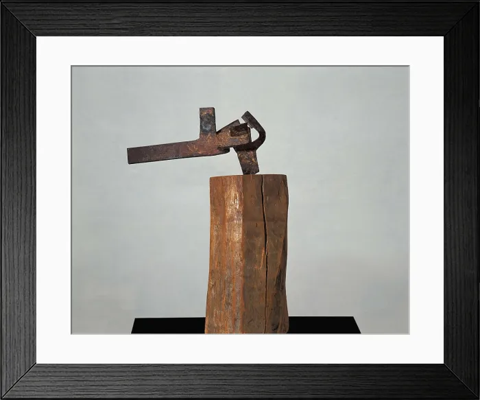 Framed Print : CHILLIDA, Eduardo (1924-2002). The Anvil of Dreams XIII. 1953-1954. Iron and wood. Sculpture. SPAIN. Madrid. Art and Technology Division of Telefnica Foundation