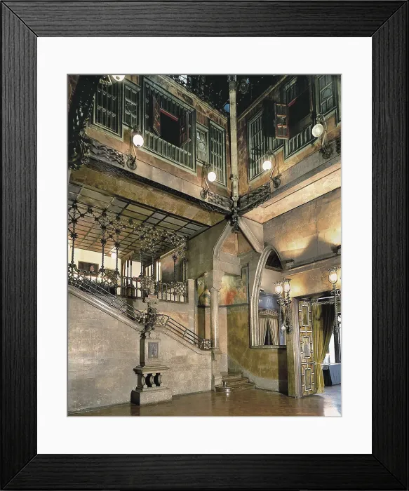 Framed Print : GAUDI i CORNET, Antoni (1852-1926). Guell Palace. 1885-1890. SPAIN. Barcelona. Gell Palace. Lateral column of the first floor. Modernism. Architecture Framed Print : GAUDI i CORNET, Antoni (1852-1926). Guell Palace. 1885-1890. SPAIN. Barcelona. Gell Palace. Lateral column of the first floor. Modernism. Architecture