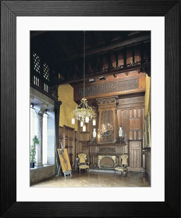 Framed Print : GAUDI i CORNET, Antoni (1852-1926). Guell Palace. 1885-1890. SPAIN. Barcelona. Gell Palace. Chimney and great hall of the first floor. Modernism. Architecture Framed Print : GAUDI i CORNET, Antoni (1852-1926). Guell Palace. 1885-1890. SPAIN. Barcelona. Gell Palace. Chimney and great hall of the first floor. Modernism. Architecture