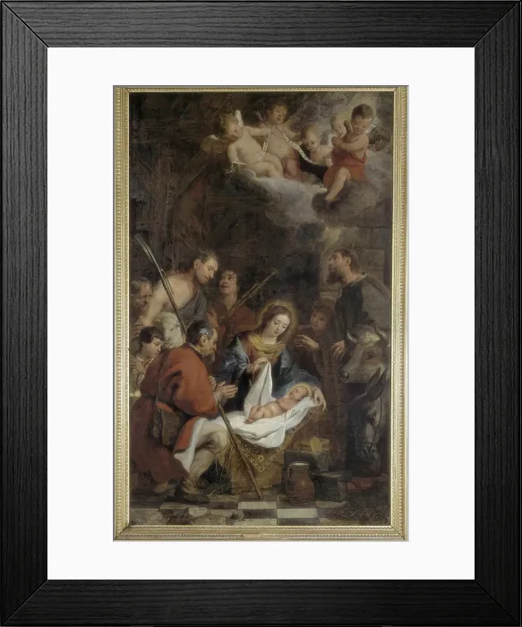 Framed Print : CRAYER, Gaspar de (1584-1669). Adoration of the Shepherds. Flemish art. Oil on canvas. BELGIUM. Tournai. Fine Arts Museum. AISA / Everett Collection**US SALES ONLY**