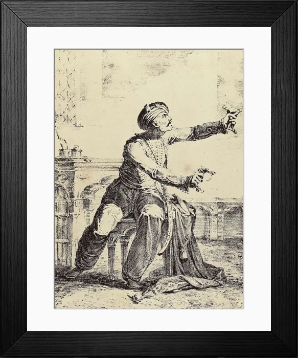 Framed Print : RIBELLES Y FELIP, Jos (1775-1835). Othello. beg. 19th c. Depiction of the main character of Shakespeare's work 'Othello', work written in 1602. Litography. SPAIN