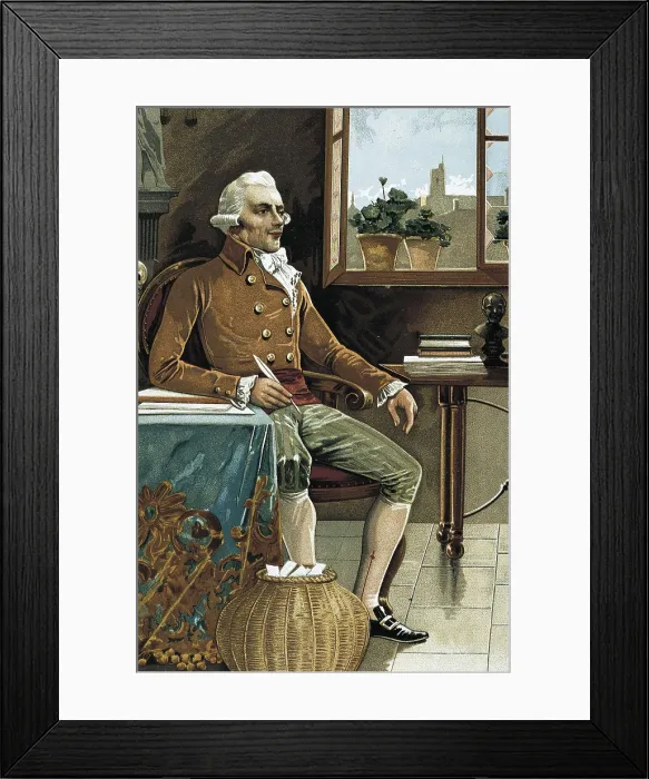 Framed Print : Robespierre, Maximilien de (1758-1794). Portrait of Robespierre at his house in Saint Honor (Paris). Painting. AISA / Everett Collection**US SALES ONLY**