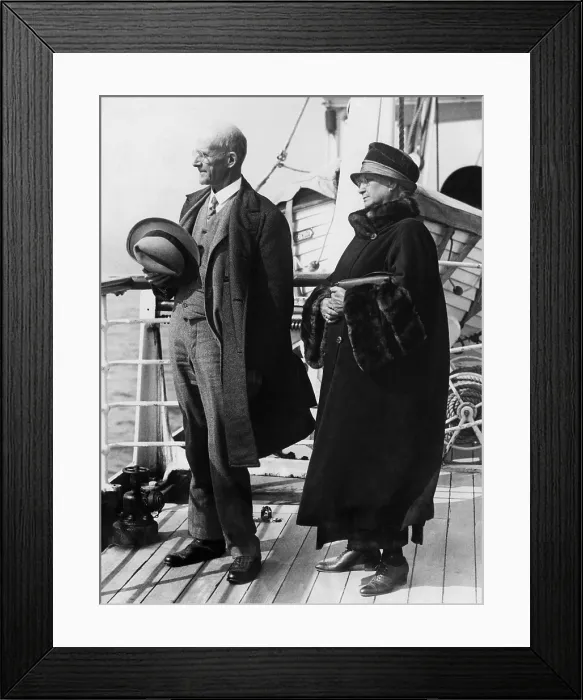 Framed Print : Eugene Debs and his wife arrive in New York after their vacation in Bermuda, 1926. Courtesy: CSU Archives / Everett Collection