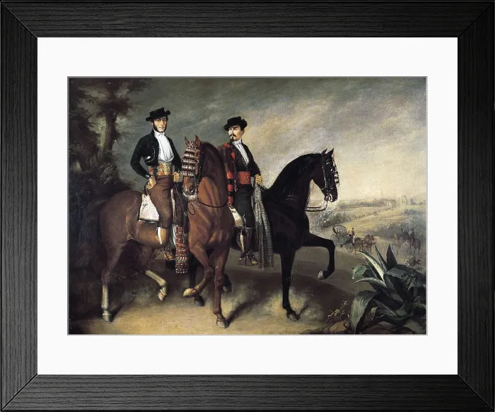Framed Print : ROLDAN, Jos (1808-1871). Two Horsemen. mid. 19th c. Oil on canvas. SPAIN. Granada. Museums of Fine Arts of Granada. AISA / Everett Collection**US SALES ONLY**