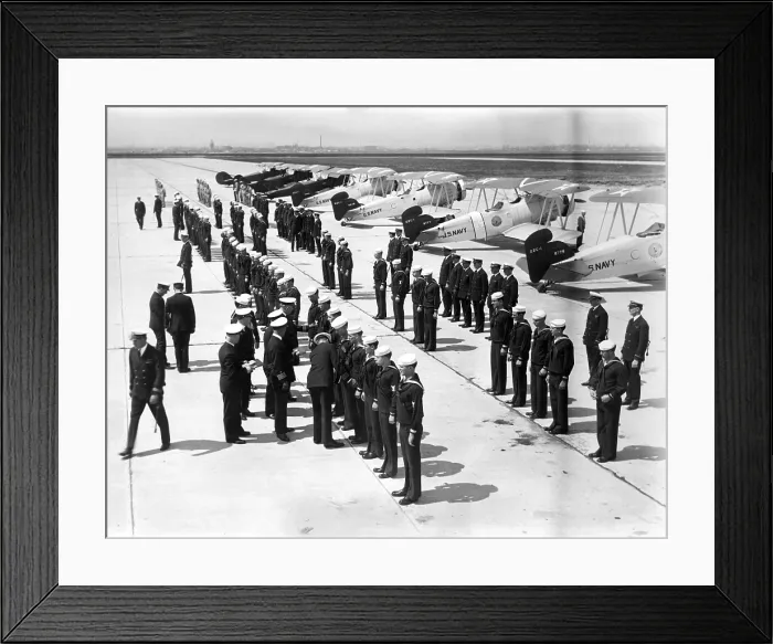 Framed Print : Air Sailors being inspected at Floyd Bennett Field, New York, May 3, 1932. Courtesy: CSU Archives / Everett Collection