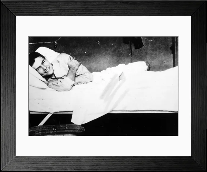 Framed Print : ERNEST HEMINGWAY in the Red Cross Hospital in Milan, 1918.. Courtesy: CSU Archives / Everett Collection Framed Print : ERNEST HEMINGWAY in the Red Cross Hospital in Milan, 1918.. Courtesy: CSU Archives / Everett Collection
