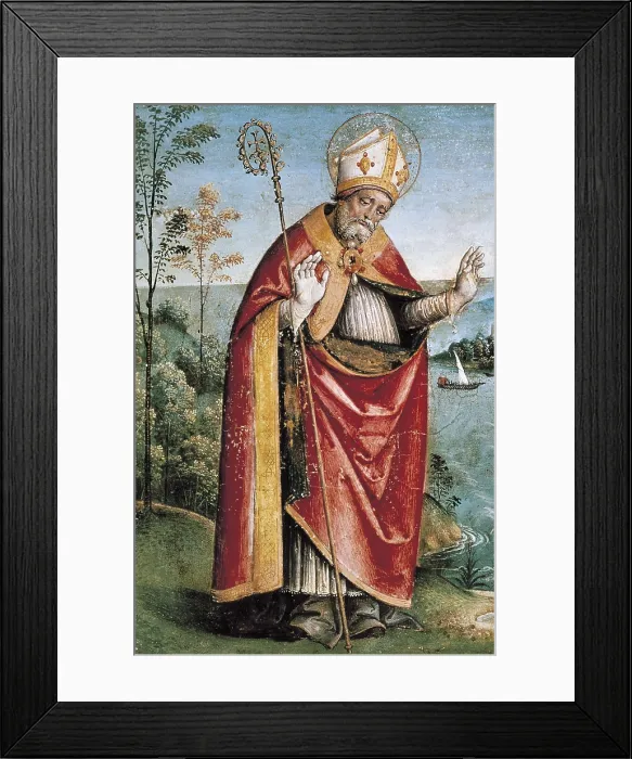 Framed Print : PINTURICCHIO, Bernardino di Betto, called Il (1454-1513). Saint Augustine of Hippo. 1501-1513. Renaissance art. Quattrocento. Oil on wood. ITALY. Perugia Framed Print : PINTURICCHIO, Bernardino di Betto, called Il (1454-1513). Saint Augustine of Hippo. 1501-1513. Renaissance art. Quattrocento. Oil on wood. ITALY. Perugia