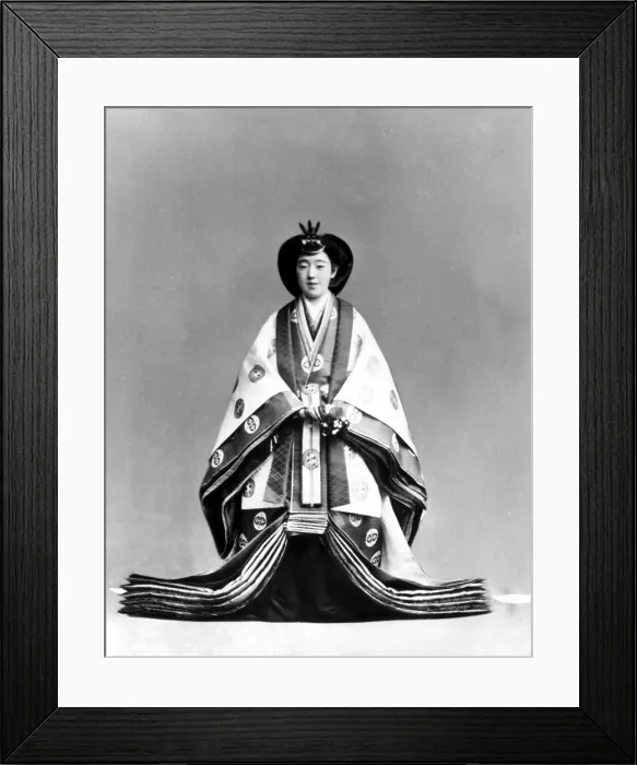 Framed Print : Empress Nagako, wife of Japan's Emperor Hirohito, dressed up for the coronation ceremony in 1928.. Courtesy: CSU Archives  /  Everett Collection