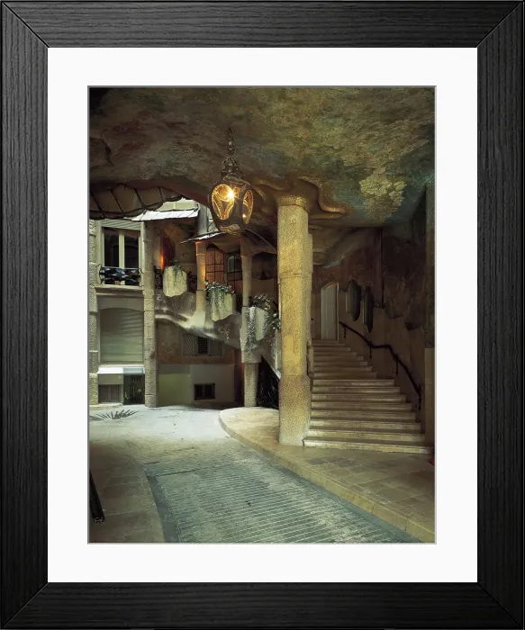 Framed Print : GAUDI i CORNET, Antoni (1852-1926). Mil House or La Pedrera. 1906-1910. SPAIN. Barcelona. Mil House or 'The Quarry'. Main stairway and light shaft. Modernism