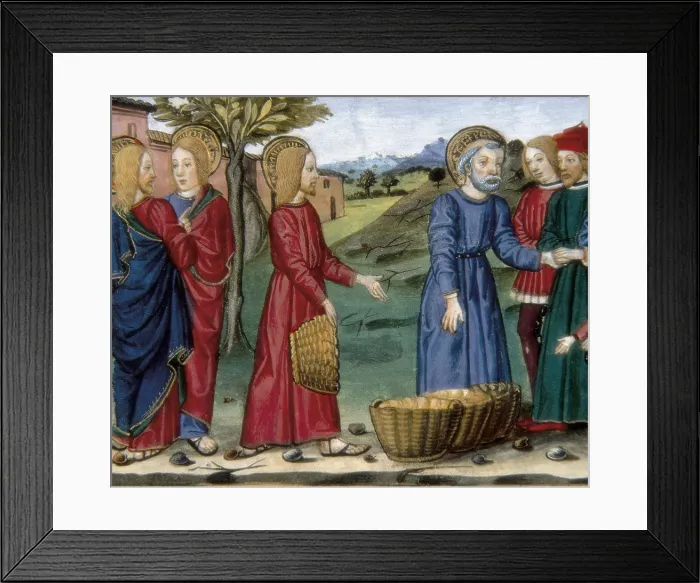 Framed Print : DE PREDIS, Cristoforo (1440-1486). Stories of Saint Joachim, Saint Anne, Virgin Mary, Jesus, the Baptist and the End of the World. 1476