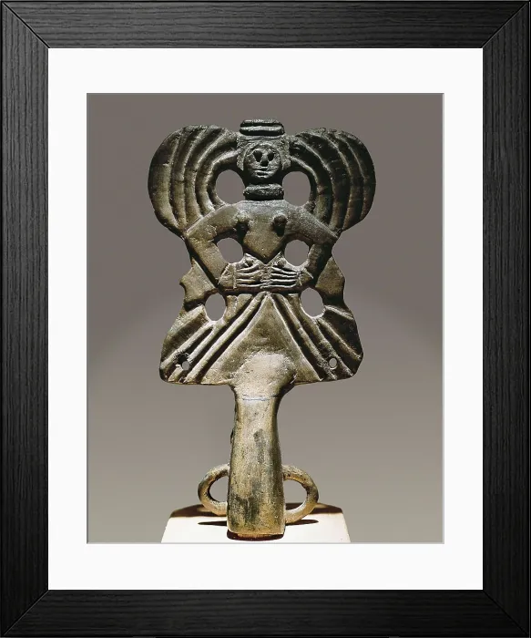 Framed Print : Staff Head. 350 -300 BC. Bronze. Scythian Art. Decorative Arts. RUSSIA. Saint Petersburg. State Hermitage Museum. Proc: UKRAINE. AISA / Everett Collection**US SALES ONLY**