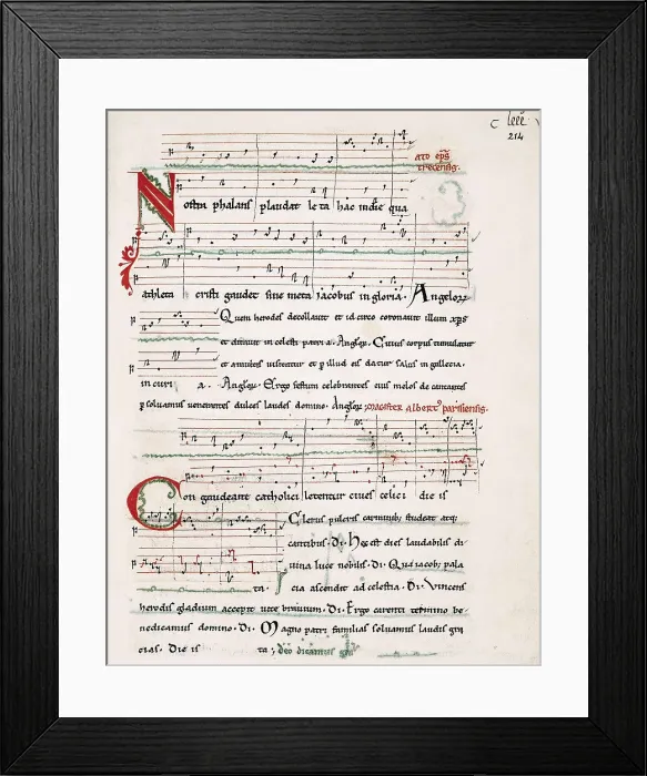 Framed Print : The Song of the Pilgrims on the Road to Santiago. Folio 2142, Pilgrim's Guide, 13th c. AISA / Everett Collection**US SALES ONLY**
