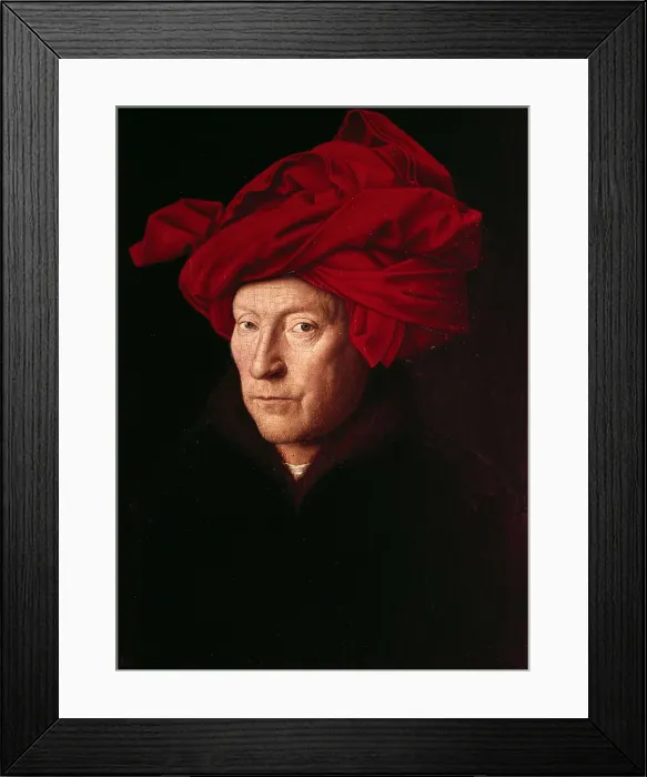 Framed Print : EYCK, Jan van (1390-1441). Portrait of a man. 1433. Supposed self-portrait. Flemish art. Oil on wood. UNITED KINGDOM. London. National Gallery