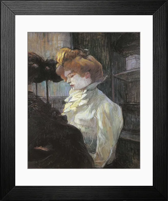 Framed Print : TOULOUSE-LAUTREC, Henri de (1864-1901). The Milliner. 1900. Madame Louise Blouet. Post-Impressionism. Oil on wood. FRANCE. Albi. Toulouse-Lautrec Museum Framed Print : TOULOUSE-LAUTREC, Henri de (1864-1901). The Milliner. 1900. Madame Louise Blouet. Post-Impressionism. Oil on wood. FRANCE. Albi. Toulouse-Lautrec Museum
