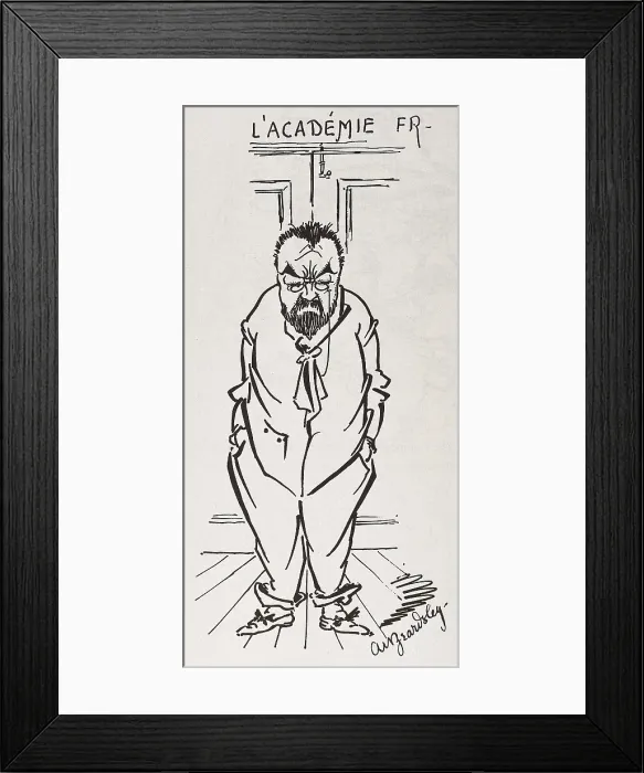 Framed Print : BEARDSLEY, Aubrey Vincent (1872-1898). The Disappointment of Emile Zola. 1880s. Caricature of Emile Zola. Engraving. AISA / Everett Collection**US SALES ONLY** Framed Print : BEARDSLEY, Aubrey Vincent (1872-1898). The Disappointment of Emile Zola. 1880s. Caricature of Emile Zola. Engraving. AISA / Everett Collection**US SALES ONLY**
