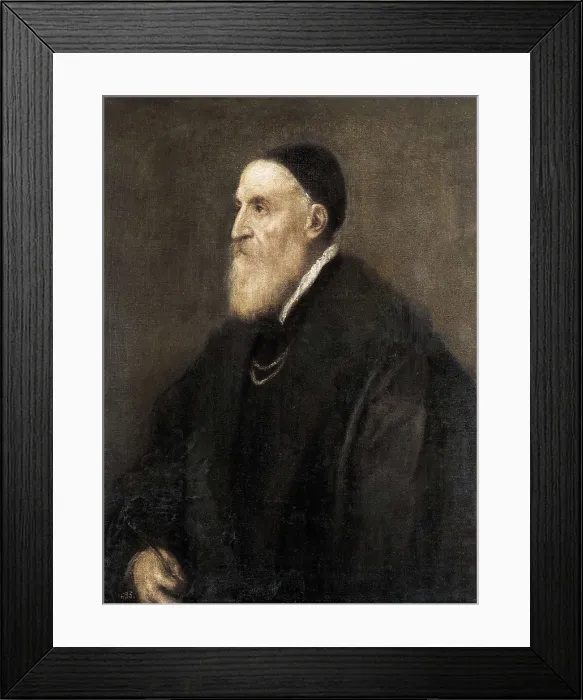 Framed Print : TTITIA, Tiziano Vecello, also called (1490-1576). Self-portrait. 1567. Renaissance art. Cinquecento. Oil on canvas. SPAIN. Madrid. Prado Museum