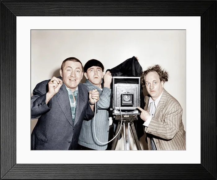 Framed Print : RHYTHM AND WEEP, from left: Curly Howard, Moe Howard, Larry Fine, (aka The Three Stooges), 1946 Framed Print : RHYTHM AND WEEP, from left: Curly Howard, Moe Howard, Larry Fine, (aka The Three Stooges), 1946