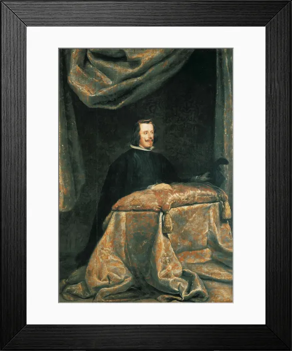 Framed Print : VELAZQUEZ, pupil of (17th century). Philip IV at prayer. 2nd half 16th c.I. Portrait executed by a disciple of Velazquez. Baroque art. Oil on canvas. SPAIN. Madrid. Prado Museum