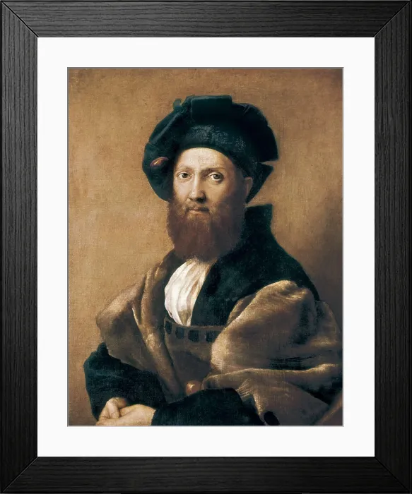 Framed Print : Raphael (1483-1520). Portrait of Baltazar Castiglione. ca. 1516. Renaissance art. Cinquecento. Oil on canvas. FRANCE. Paris. Louvre Museum Framed Print : Raphael (1483-1520). Portrait of Baltazar Castiglione. ca. 1516. Renaissance art. Cinquecento. Oil on canvas. FRANCE. Paris. Louvre Museum