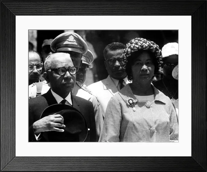 Framed Print : Francoise Duvalier and his wife, 1963. Courtesy: CSU Archives / Everett Collection