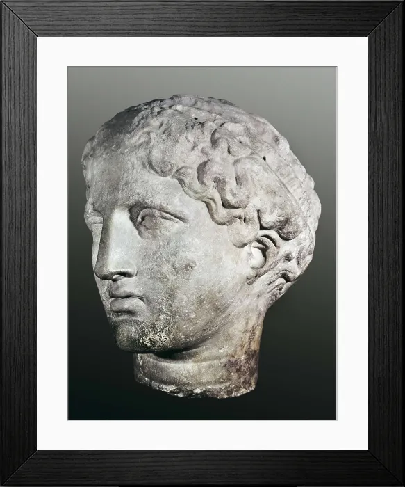 Framed Print : Dipylon Head. ca. 590 BC. GREECE. Athens. Kerameikos. Archaic Greek art. Sculpture on marble. GREECE. Athens. National Museum of Archaeology Framed Print : Dipylon Head. ca. 590 BC. GREECE. Athens. Kerameikos. Archaic Greek art. Sculpture on marble. GREECE. Athens. National Museum of Archaeology