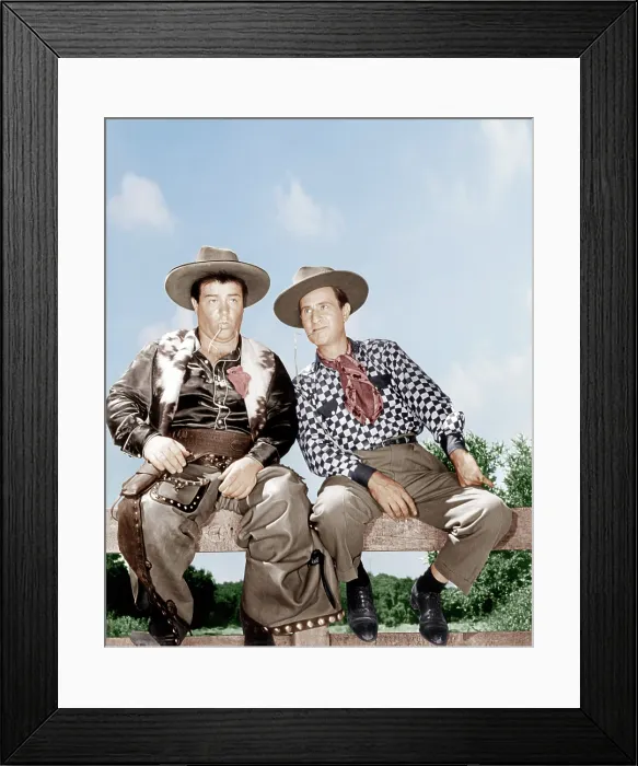 Framed Print : RIDE EM COWBOY, from left: Lou Costello, Bud Abbott [Abbott and Costello], 1942