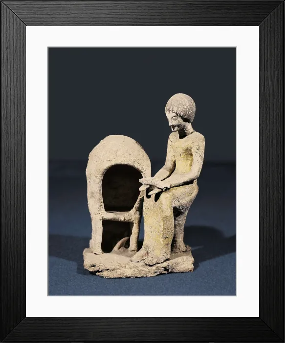 Framed Print : Figure of Woman next to an Oven. ca. 1550 BC - 1100 BC. Mycenaean art. Terra-cotta. FRANCE. Strasbourg. Archaeological Museum. Proc: GREECE. Mycenae Framed Print : Figure of Woman next to an Oven. ca. 1550 BC - 1100 BC. Mycenaean art. Terra-cotta. FRANCE. Strasbourg. Archaeological Museum. Proc: GREECE. Mycenae