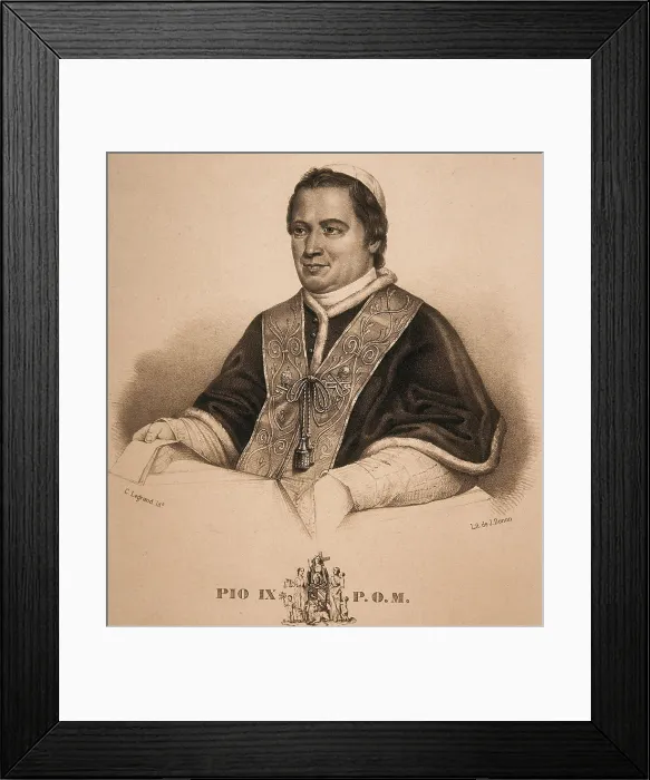 Framed Print : PIUS IX (1792-1878). Pope (1198-1216). Litography. SPAIN. Madrid. National Library. AISA / Everett Collection**US SALES ONLY**