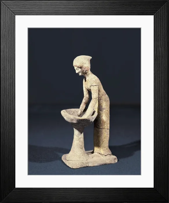 Framed Print : Figure of Woman in the Kitchen. ca. 1500 BC - 1100 BC. Mycenaean art. Terra-cotta. FRANCE. Strasbourg. Archaeological Museum. Proc: GREECE. Mycenae Framed Print : Figure of Woman in the Kitchen. ca. 1500 BC - 1100 BC. Mycenaean art. Terra-cotta. FRANCE. Strasbourg. Archaeological Museum. Proc: GREECE. Mycenae