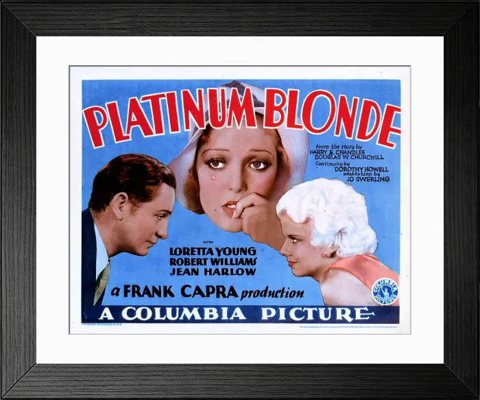 Framed Print : PLATINUM BLONDE, from left, Robert Williams, Loretta Young, Jean Harlow, 1931