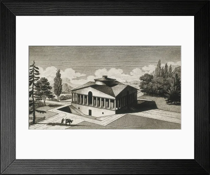 Framed Print : Ledoux, Claude-Nicolas (1736-1806). Architect. Picture of the 'Project of buildings of the idela city of Chaux'. House of Woodcutters. Engraving