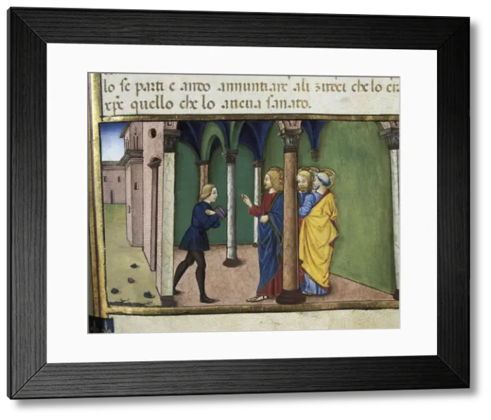 Framed Print : DE PREDIS, Cristoforo (1440-1486). Stories of Saint Joachim, Saint Anne, Virgin Mary, Jesus, the Baptist and the End of the World. 1476