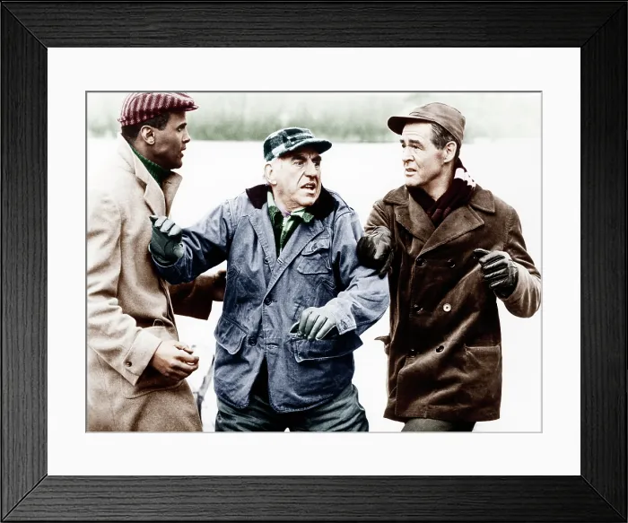 Framed Print : ODDS AGAINST TOMORROW, from left: Harry Belafonte, Ed Begley, Robert Ryan, 1959
