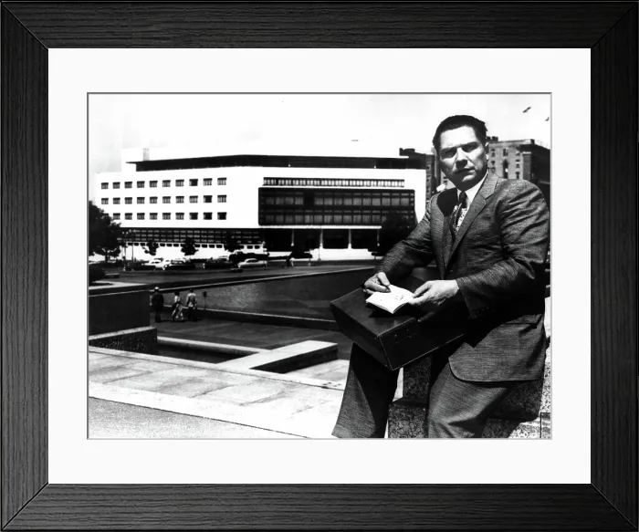 Framed Print : JAMES R. HOFFA-The union leader during a lunch recess of the Senate Labor Rackets Committee in Washington, D.C.. 8 / 23 / 57. Courtesy: CSU Archives  /  Everett Collection