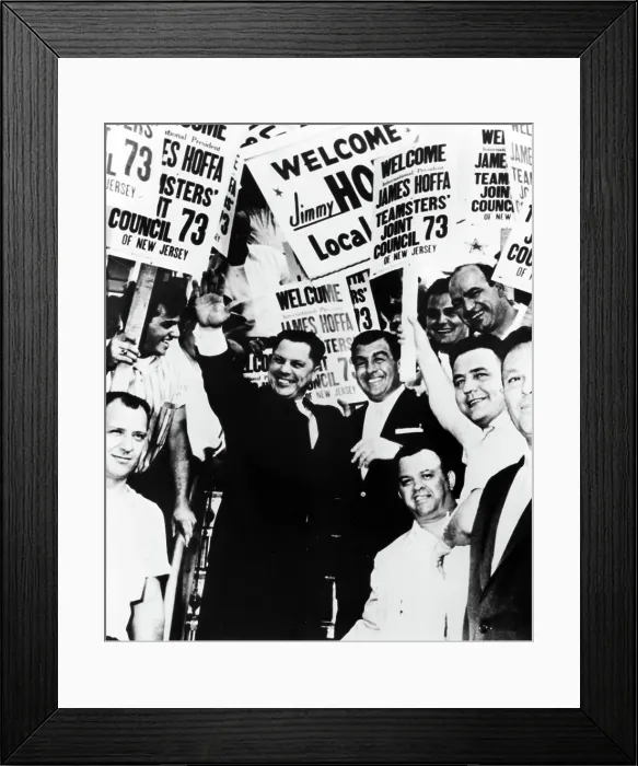 Framed Print : JAMES R. HOFFA (aka Jimmy Hoffa), Teamsters Union President with Anthony Provenzano (Tony Pro), vice-president of the union. New Jersey, early 60's