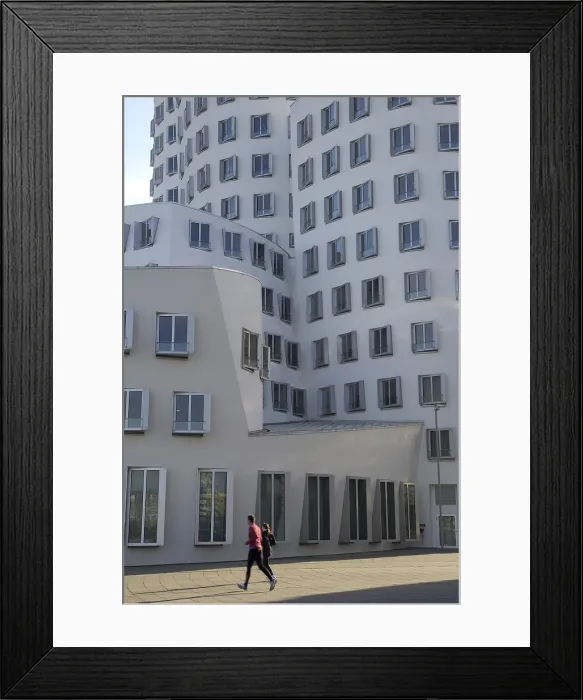 Framed Print : GEHRY, Frank (1929). GERMANY. Dsseldorf. Building complex located at the Media Harbour. Detail with Neuer Zollhof 3. Architecture