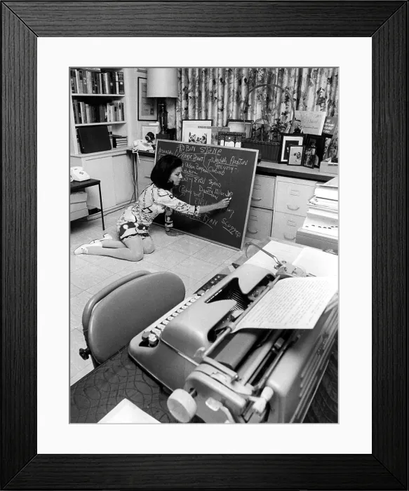 Framed Print : Jacqueline Susann charting out her novel-in-progress, The Love Machine, in her writing room in her Central Park South apartment, 1969. Courtesy: CSU Archives / Everett Collection Framed Print : Jacqueline Susann charting out her novel-in-progress, The Love Machine, in her writing room in her Central Park South apartment, 1969. Courtesy: CSU Archives / Everett Collection