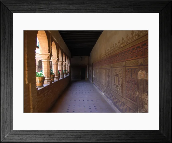 Framed Print : SPAIN. Palos de la Frontera. La Rbida Monastery.. Mudejar cloister of the Monastery of La Rbida (14th-15th c.). Mudejar art. Architecture. AISA / Everett Collection**US SALES ONLY**