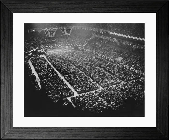 Framed Print : Father Coughlan spoke to a crowd of 17, 000 in Madison Square Garden, New York. May 22, 1935. He appealed to union men to join his National Union for Social Justice