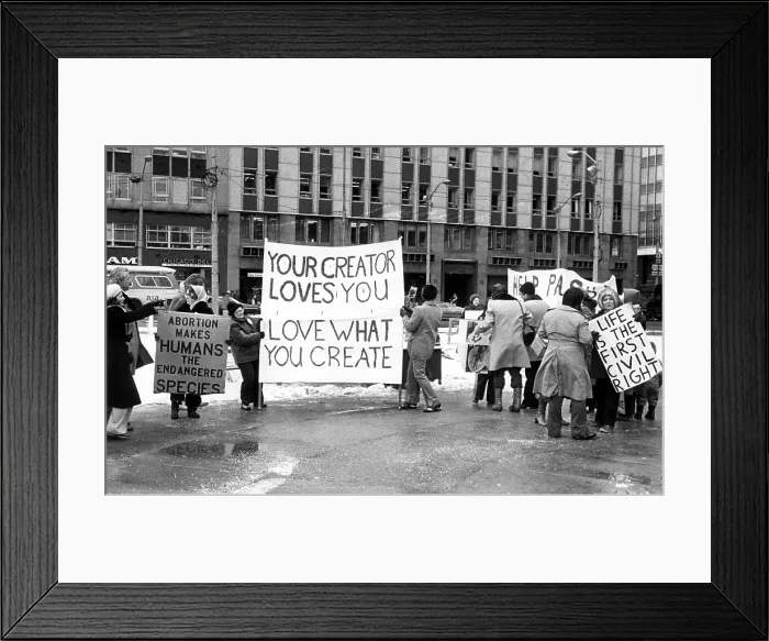 Framed Print : Anti-abortion demonstrators in Cleveland in 1979.. Courtesy: CSU Archives  /  Everett Collection