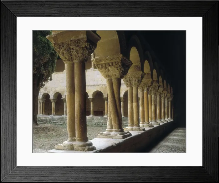 Framed Print : Monastery of Santo Domingo de Silos. s.XI-s.XII. SPAIN. Santo Domingo de Silos. Monastery of Santo Domingo (St. Dominic). Cloister. Romanesque art. Architecture