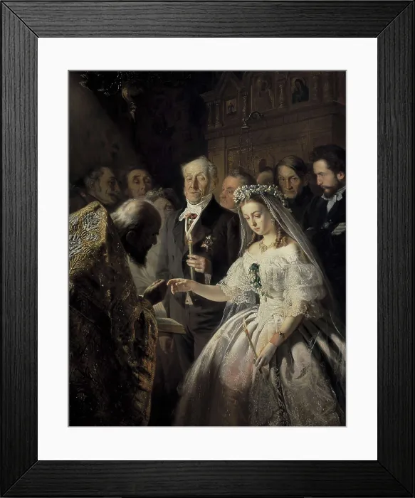 Framed Print : PUKIREV, Vasili (1832-1890). Misalliance. 1862. Oil on canvas. RUSSIA. Moscow. Tretyakov Gallery. AISA / Everett Collection**US SALES ONLY**