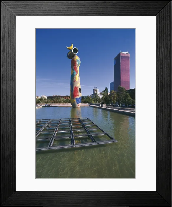 Framed Print : MIRO, Joan (1893-1983). Woman and Bird. 1982. SPAIN. CATALONIA. BARCELONA. Barcelona. l'Escorxador Park. Sculpture. AISA / Everett Collection - Image has fine art copyright